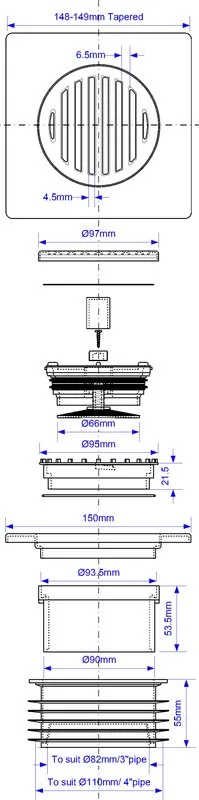 Душевой трап McAlpine MRFGC3SNRV-110 15 см Sancos — официальный сайт