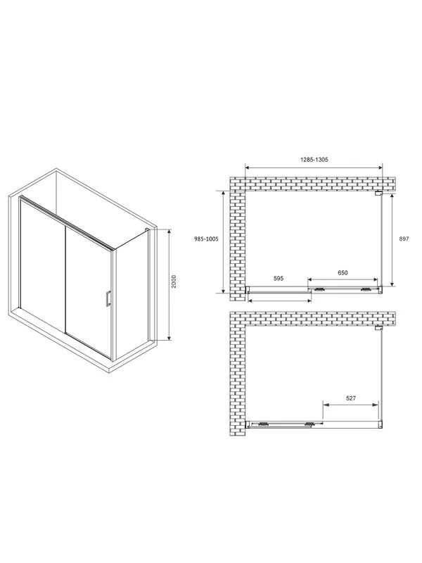 Душевой уголок Abber Komfort AG93130-S102 130х100 см, профиль матовый хром, стекло прозрачное Sancos — официальный сайт