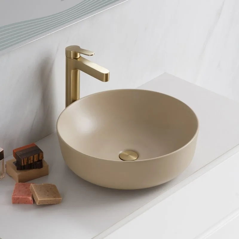 Накладная раковина BelBagno BB1315-H316 бежевая матовая Sancos — официальный сайт