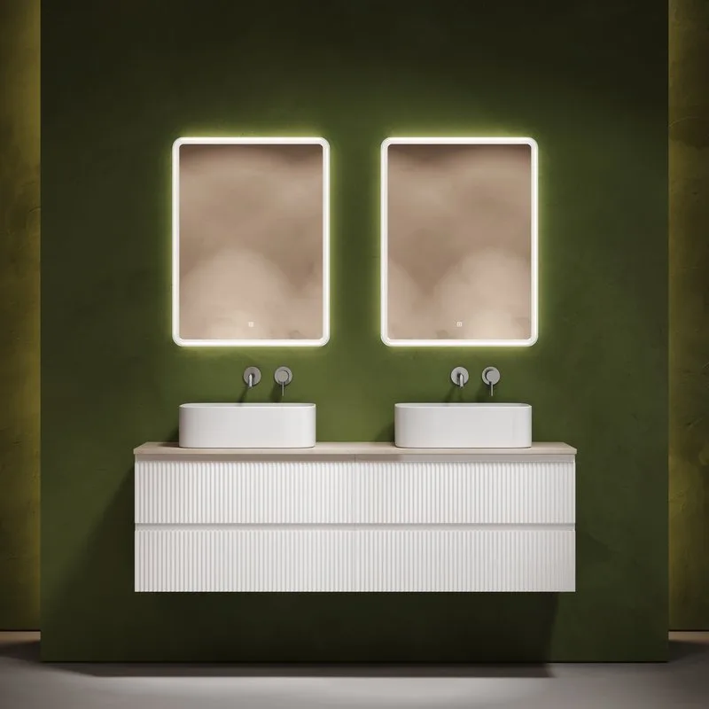 Тумба с раковиной Sancos Snob R 160 bianco, столешница бежевая TT160A2, раковина CN6052 Sancos — официальный сайт