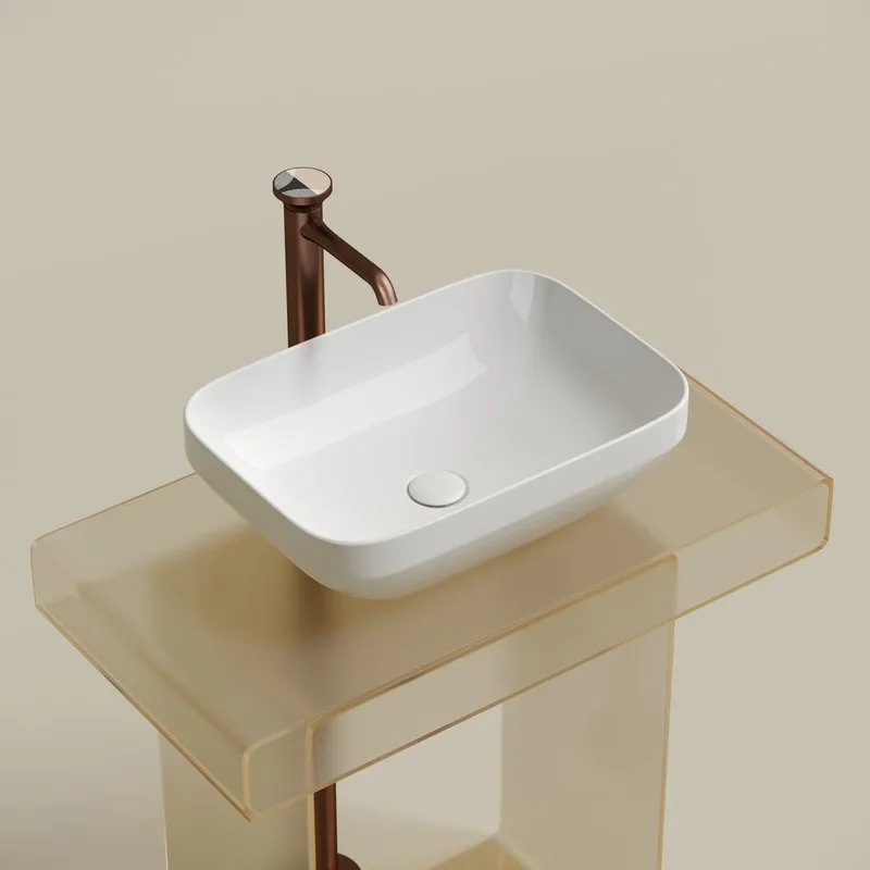 Накладная раковина Ceramicanova Element CN6055 белая глянцевая Sancos — официальный сайт