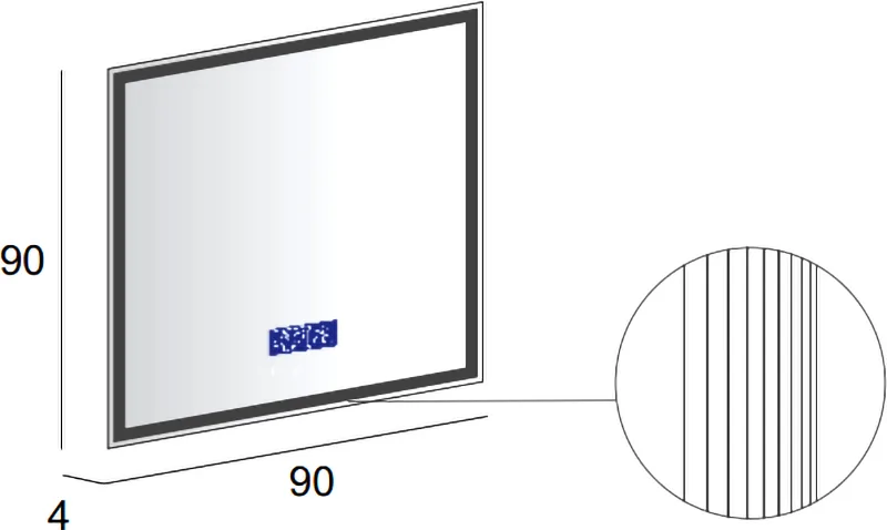 Зеркало Cezares 90х90 с LED-подсветкой, с антизапотевателем Sancos — официальный сайт