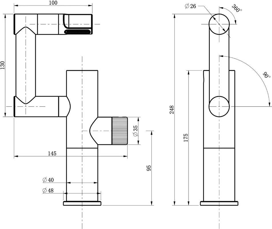 Смеситель Oulin Bath OL-T9503H графит Sancos — официальный сайт
