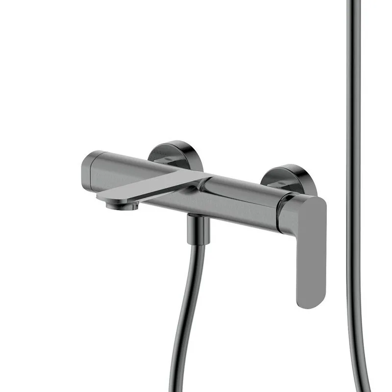 Смеситель для ванны с душевым гарнитуром, метал Gun metal, AQUAme Monza AQM6312GM Sancos — официальный сайт