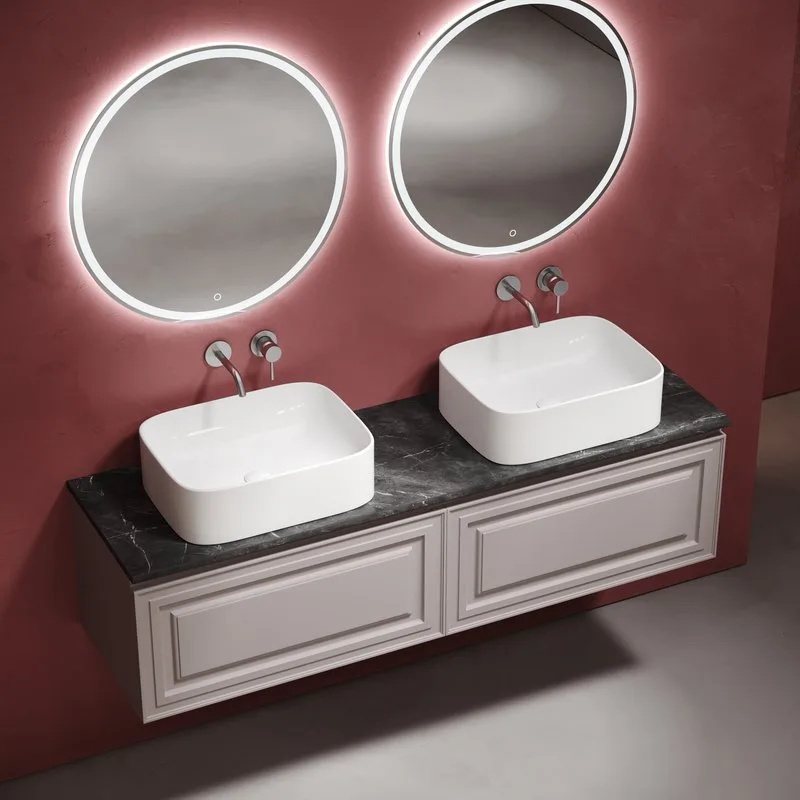 Тумба с раковиной Sancos Very 160 doha soft, столешница черный мрамор TT160A1, раковина CN6052 Sancos — официальный сайт