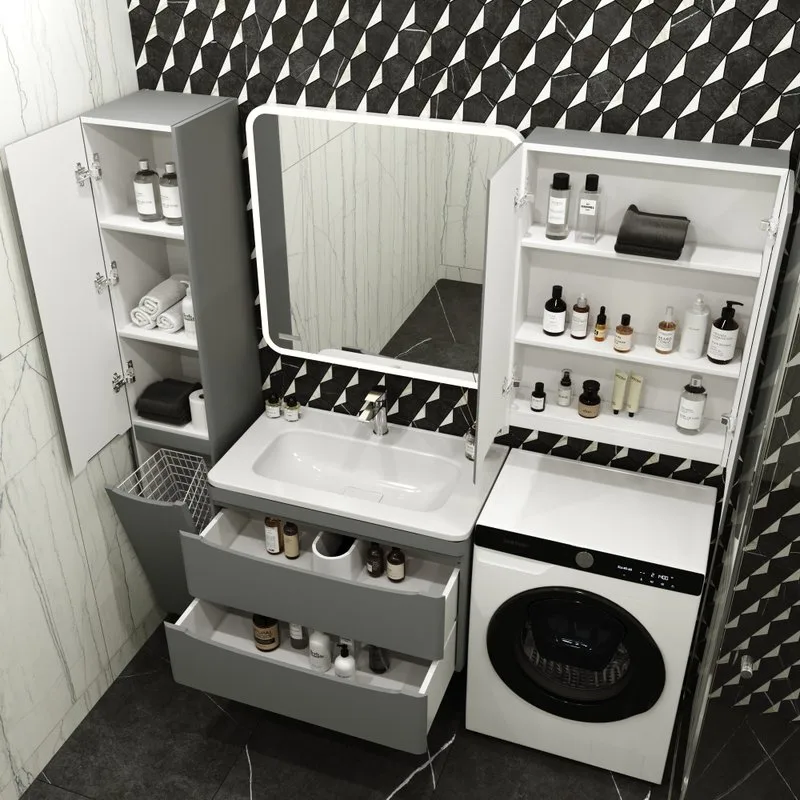 Тумба под раковину без столешницы Style Line Бергамо Мини 80 Люкс Plus подвесная, антискрейтч серая