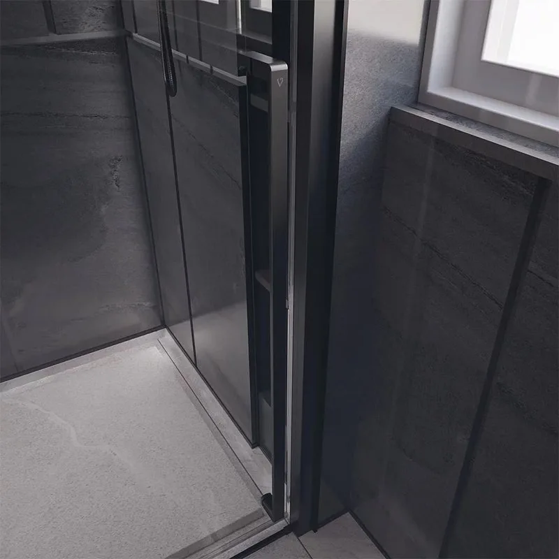 Дверь для душевого уголка Veconi Premium Trento PTD-30B 150 см, профиль черный матовый, стекло прозр Sancos — официальный сайт