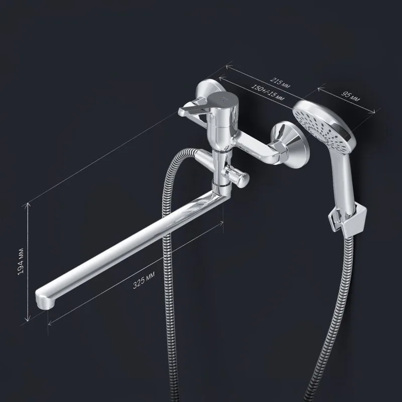 Смеситель с длинным изливом для ванны AM.PM X-Joy S F85B90100, хром Sancos — официальный сайт