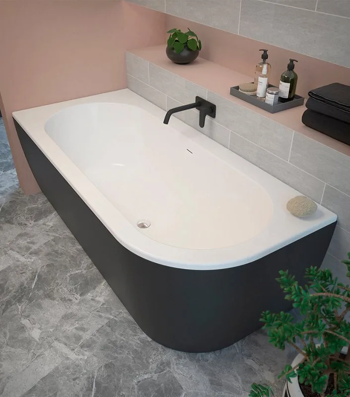 Акриловая ванна Cezares Slim SLIM CORNER-180-80-60-L-NERO-SET 180x80 см, левая, пристенная, черная м Sancos — официальный сайт