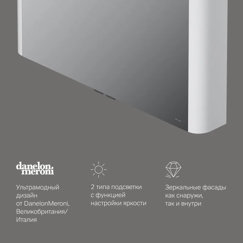 Зеркало-шкаф AM.PM Sensation 100 белый глянец Sancos — официальный сайт
