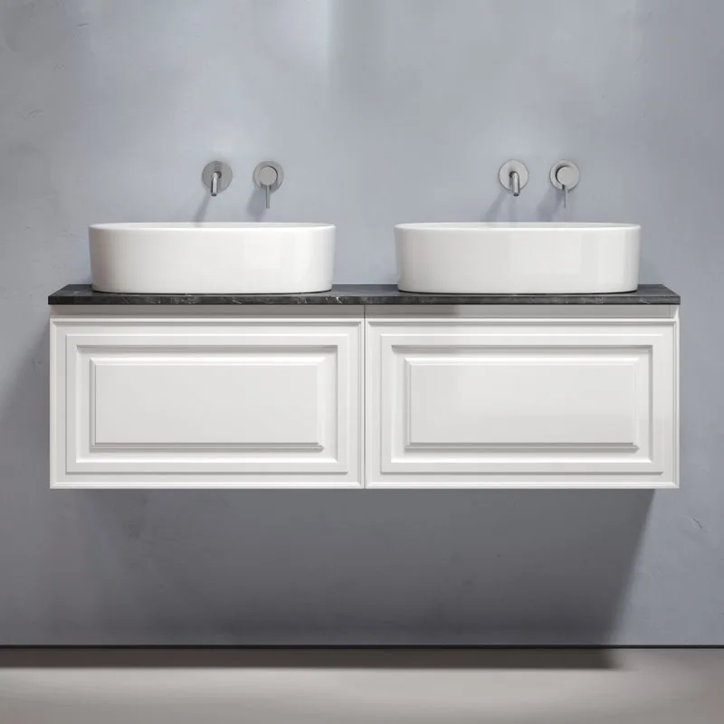 Тумба с раковиной Sancos Very 140 bianco, столешница черный мрамор TT140A1, раковина CN6075 Sancos — официальный сайт