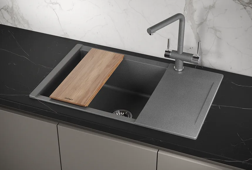 Мойка кухонная Granula Estetica 7807, графит Sancos — официальный сайт