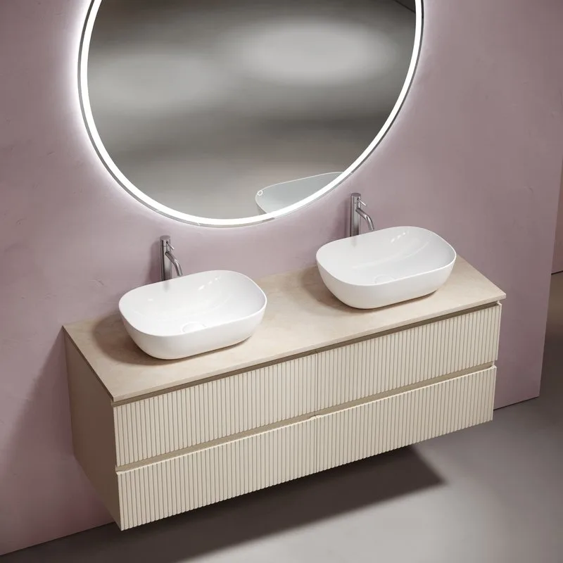 Тумба с раковиной Sancos Snob T 140 beige soft, столешница бежевая TT140A2X, раковина CN6009 Sancos — официальный сайт
