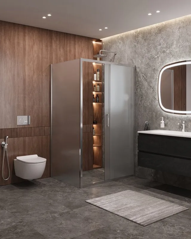 Душевой уголок Cezares Molveno AH 11 120+90 P Cr 120х90 см, профиль хром, стекло рифленое Sancos — официальный сайт