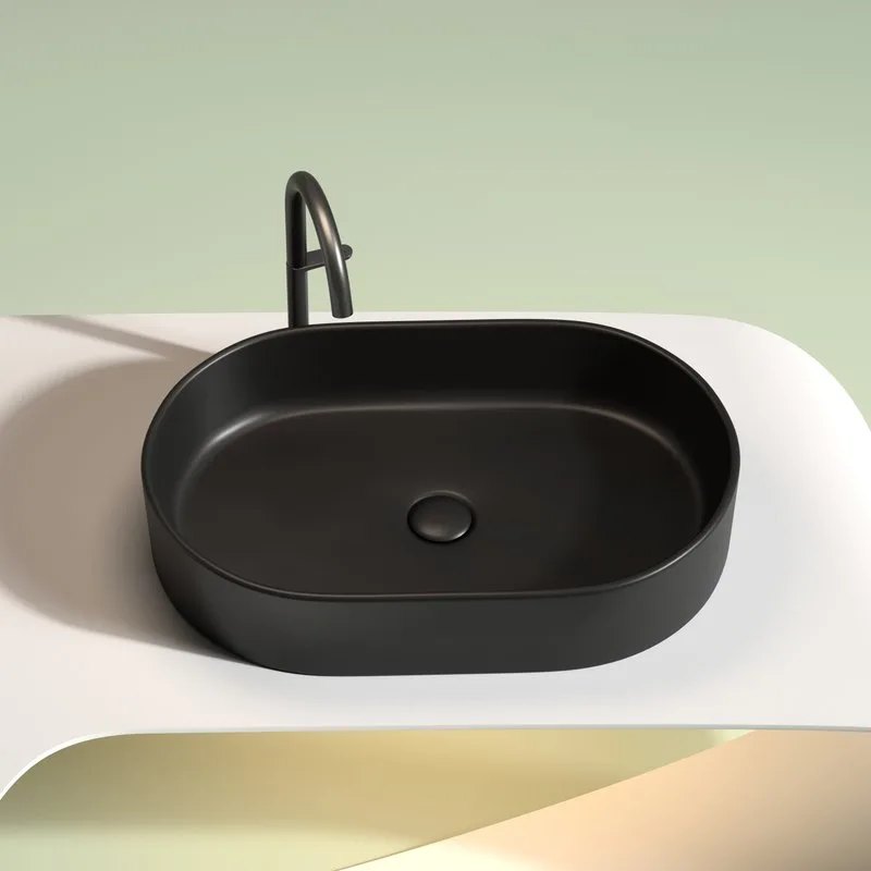 Накладная раковина Ceramicanova Element CN6048MB черная матовая Sancos — официальный сайт