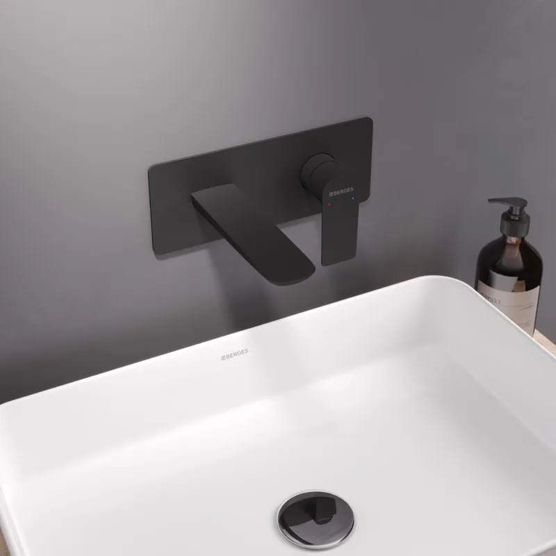 Смеситель для раковины Berges Hatch S 076036 С ВНУТРЕННЕЙ ЧАСТЬЮ, черный матовый Sancos — официальный сайт