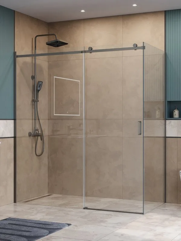 Душевой уголок BelBagno Soft Close-2 AH-1-180/90-C-GM профиль оружейная сталь Sancos — официальный сайт