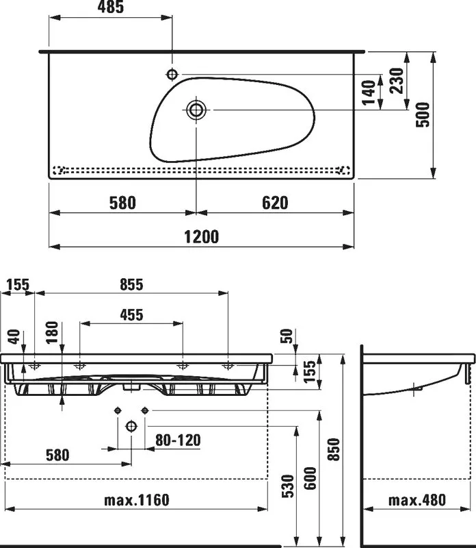 Мебельная раковина Laufen Palomba 8.1480.6.000.104.1 Sancos — официальный сайт