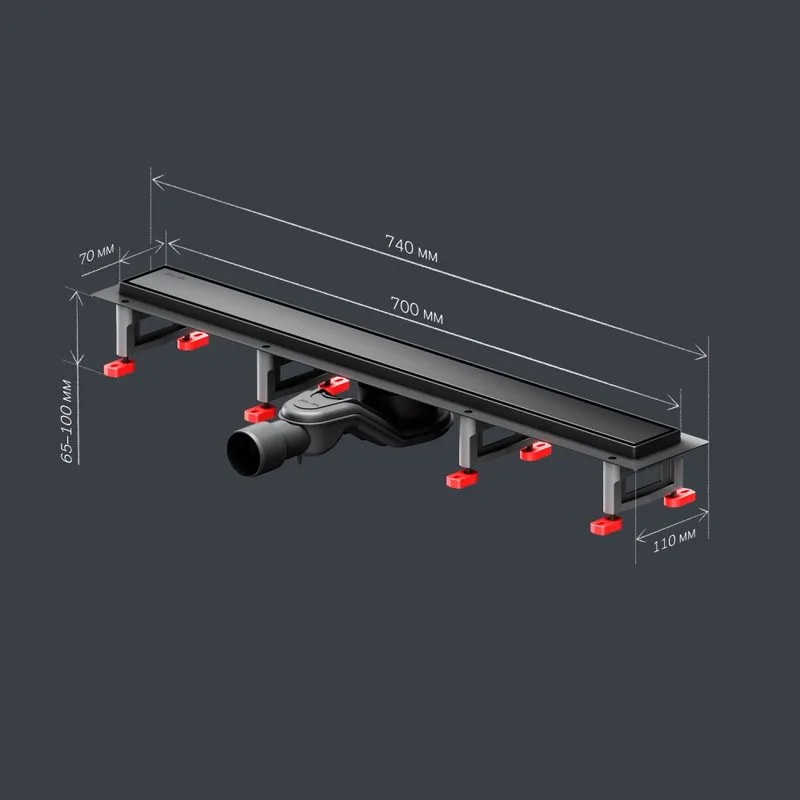 Душевой трап (лоток) AM.PM MasterFlow Tile 70 см, черный матовый Sancos — официальный сайт
