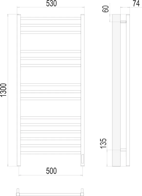 Полотенцесушитель электрический Terminus Ватикан П15 50x130, sensor quick touch Sancos — официальный сайт