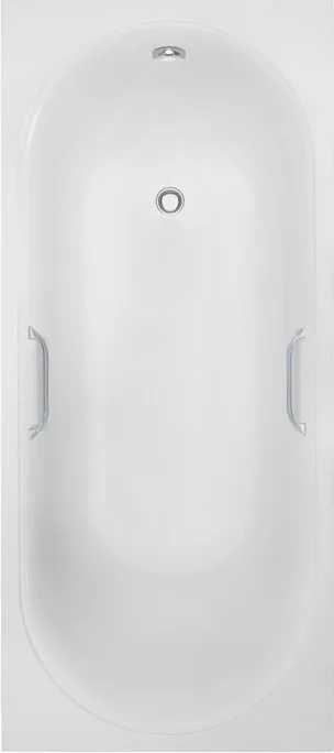 Ванна из литьевого мрамора Delice Dolce 170х80 см, пристенная с ручками хром
