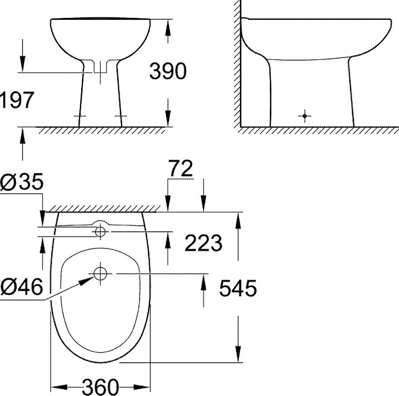 Биде напольное Grohe Bau Ceramic 39432000 Sancos — официальный сайт