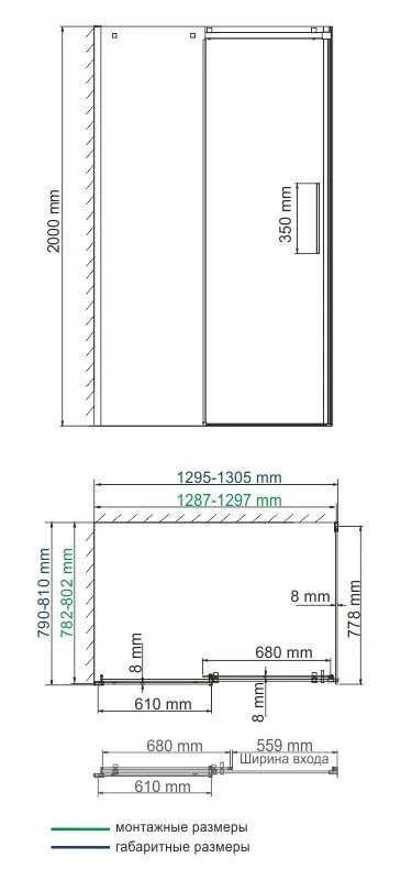 Душевой уголок Wasserkraft Alme 15R32 130x80 см Sancos — официальный сайт