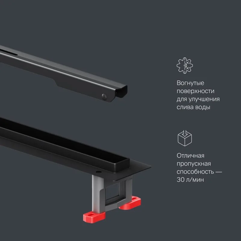 Душевой трап (лоток) AM.PM MasterFlow Slim line 100 см, черный матовый Sancos — официальный сайт