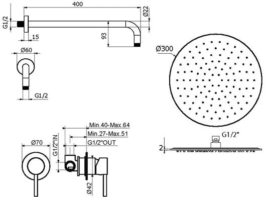 Душевой комплект Plumberia Selection Ixo KITXO01NOKING С ВНУТРЕННЕЙ ЧАСТЬЮ, черный матовый Sancos — официальный сайт