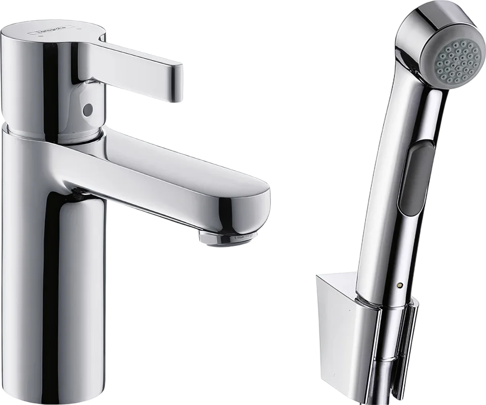 Смеситель для раковины Hansgrohe Metris S 31160000 с гигиеническим душем Sancos — официальный сайт