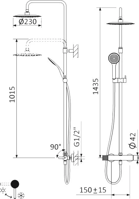 Душевая стойка Cezares Leaf LEAF-CDA-23-01, хром Sancos — официальный сайт
