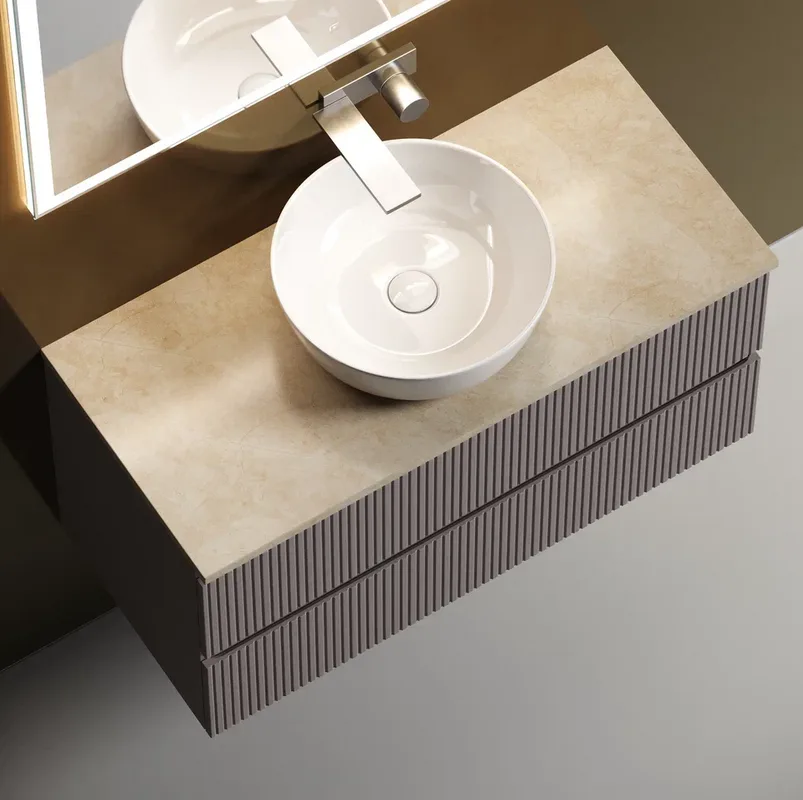 Тумба с раковиной Sancos Snob T 100 см, doha soft, столешница бежевая, раковина CN6013 Sancos — официальный сайт