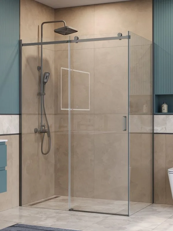 Душевой уголок BelBagno Soft Close-2 AH-1-140/90-C-GM профиль оружейная сталь Sancos — официальный сайт