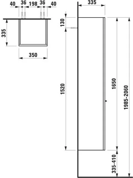 Шкаф-пенал для ванной Laufen Palace 4.0202.1.075.464.1 L Sancos — официальный сайт
