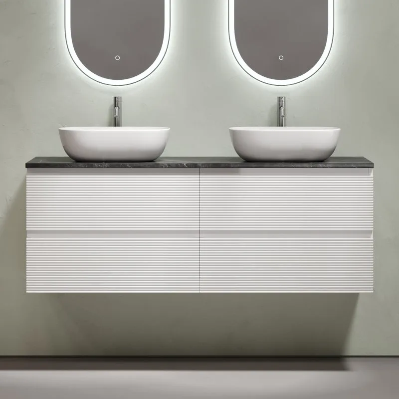 Тумба с раковиной Sancos Folk 140 bianco, столешница черный мрамор TT140A1X, раковина CN6009 Sancos — официальный сайт
