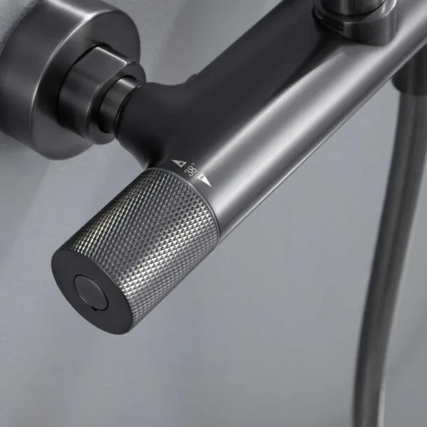 Душевая стойка Vincea Desire VSFS-1D0TGM, с термостатом, вороненая сталь Sancos — официальный сайт