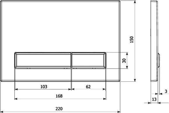 Кнопка смыва Veconi Square Design VFSD003WHG белая Sancos — официальный сайт