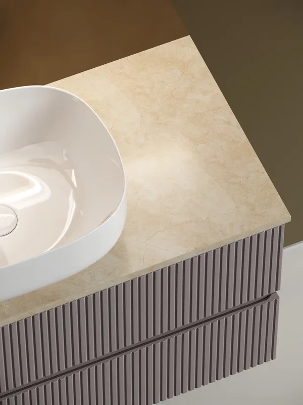 Тумба с раковиной Sancos Snob T 100 см, doha soft, столешница бежевая, раковина CN6018 Sancos — официальный сайт