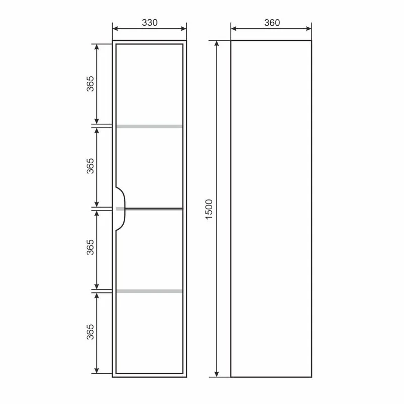 Шкаф-пенал для ванной Uperwood Modul 35 подвесной, матовый черный Sancos — официальный сайт