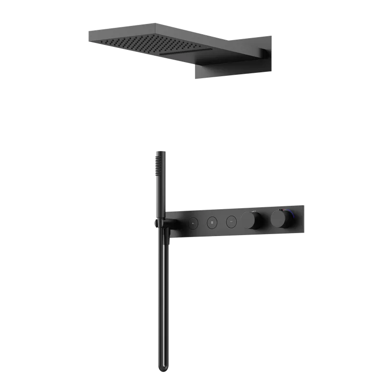 Душевой комплект Sancos Linn SC9023MB С ВНУТРЕННЕЙ ЧАСТЬЮ, черный матовый Sancos — официальный сайт