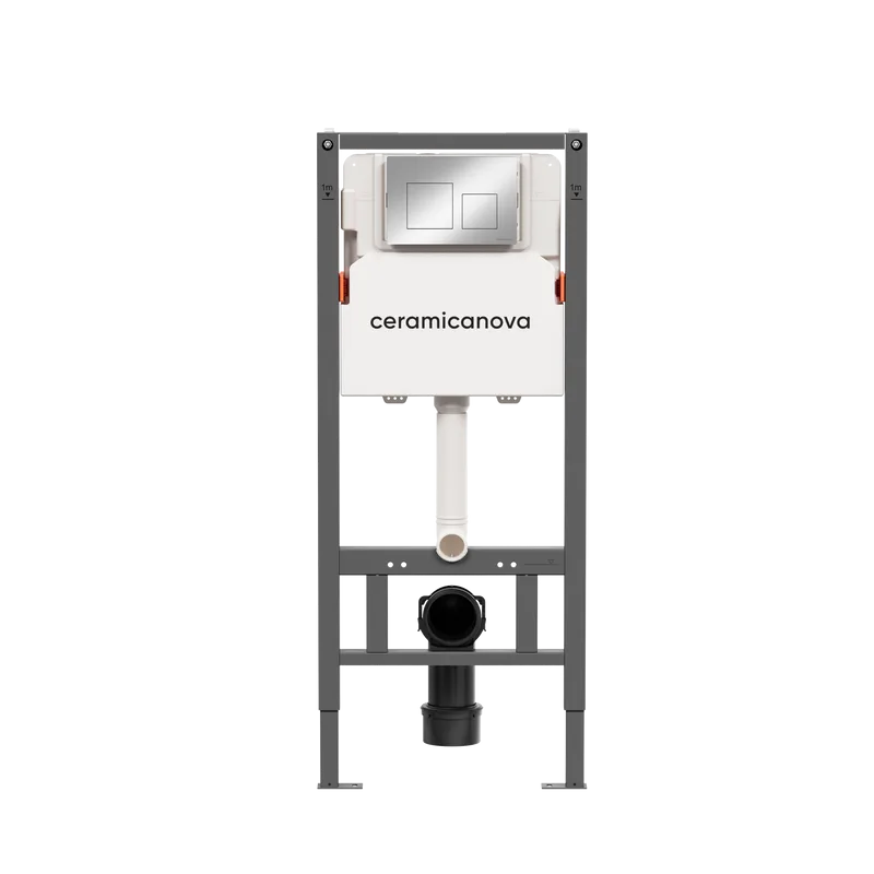 Система инсталляции для унитазов Ceramicanova Balance CN121002CH, кнопка Square глянцевый хром Sancos — официальный сайт