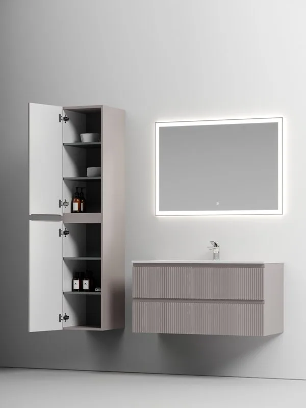 Шкаф-пенал для ванной Sancos Snob T 35 см, универсальный, Doha soft (пыльная роза) Sancos — официальный сайт