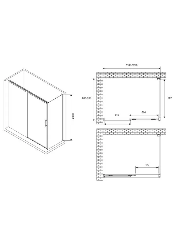 Душевой уголок Abber Komfort AG93120-S92 120х90 см, профиль матовый хром, стекло прозрачное Sancos — официальный сайт