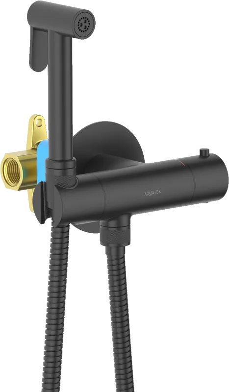 Гигиенический душ AQUATEK Оберон AQ1027MB со смесителем, С ВНУТРЕННЕЙ ЧАСТЬЮ, матовый черный Sancos — официальный сайт