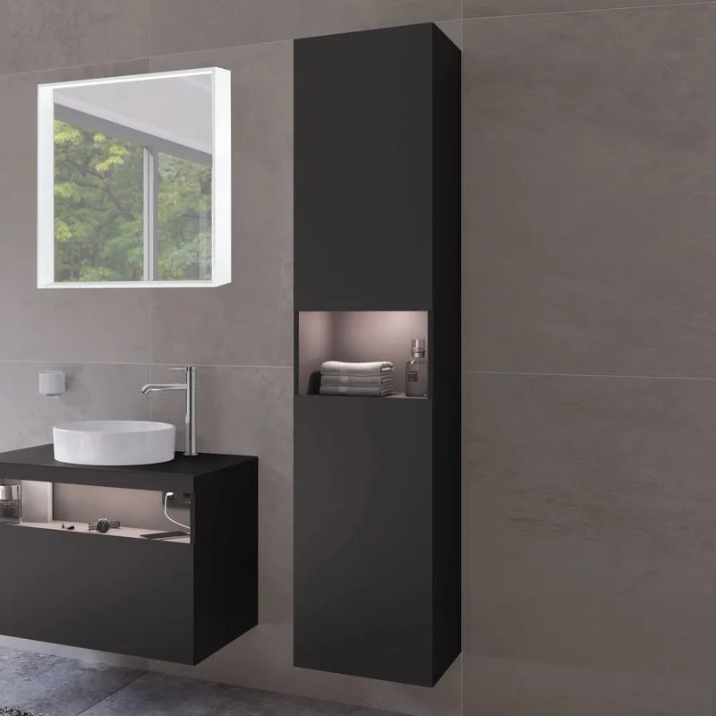 Шкаф-пенал для ванной Keuco Stageline 32831 R, вулканит, с подсветкой Sancos — официальный сайт