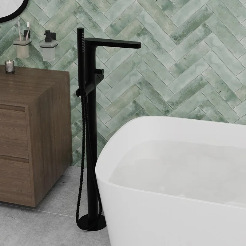 Напольный смеситель для ванны с душем Wasserkraft Fulda 5221, С ВНУТРЕННЕЙ ЧАСТЬЮ, черный soft-touch Sancos — официальный сайт