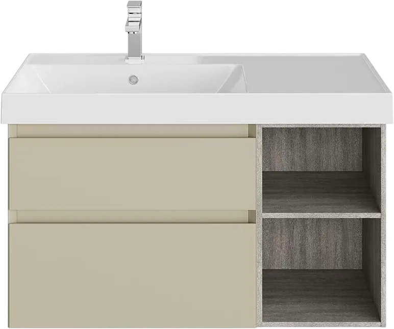 Тумба под раковину без столешницы KERAMA MARAZZI Cubo 90 левая, лимо матовая-древесная Sancos — официальный сайт