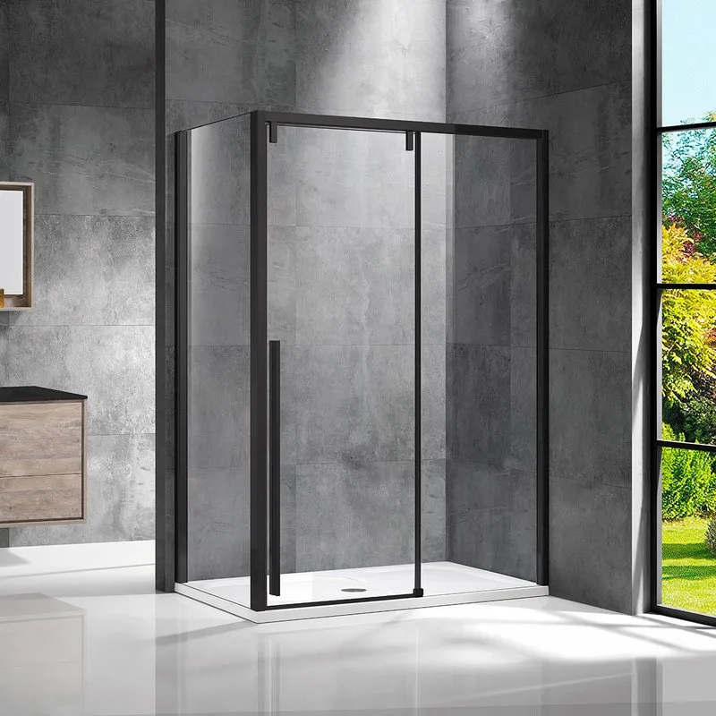 Душевой уголок Vincea Lugano VSR-1L9012CLB-1 120х90 см, профиль черный Sancos — официальный сайт