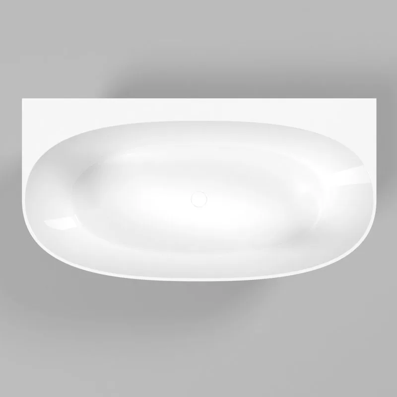 Ванна из искусственного камня WHITECROSS Pearl A 155x80 см, пристенная, белая, овальная, с донным кл Sancos — официальный сайт