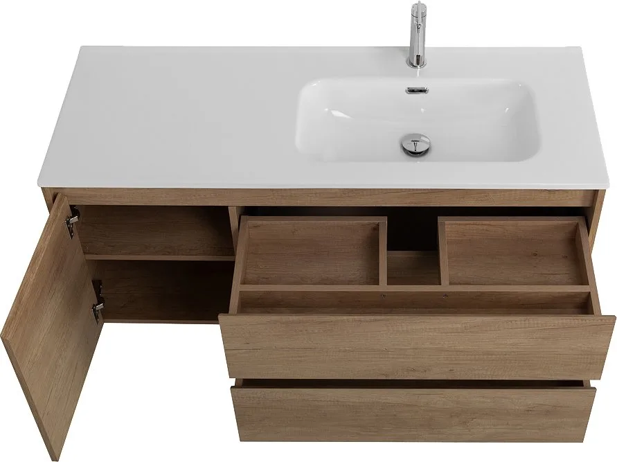Тумба под раковину без столешницы BelBagno Kraft 120 R, 2 ящика, дверца, rovere nebrasca nature Sancos — официальный сайт